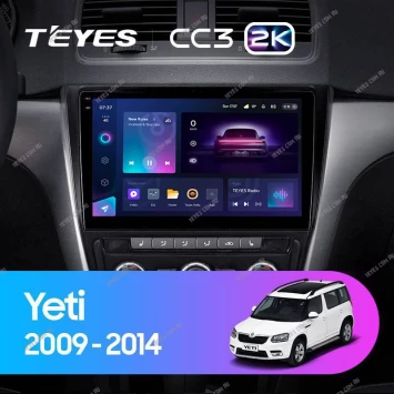 Штатная магнитола Teyes CC3 2K 4/64 Skoda Yeti 5L (2009-2014)