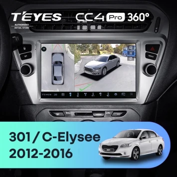 Штатная магнитола Teyes CC4 Pro 360 8/128 Peugeot 301 (2012-2016) F1