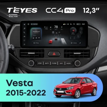 Штатная магнитола Teyes CC4 Pro 12.3" 8/128 Lada Vesta (2015-2022) Тип-A