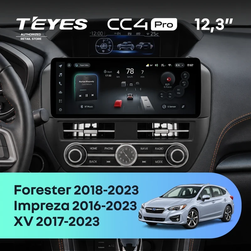 Штатная магнитола Teyes CC4 Pro 12.3" 8/128 Subaru Impreza 5 (2016-2023)