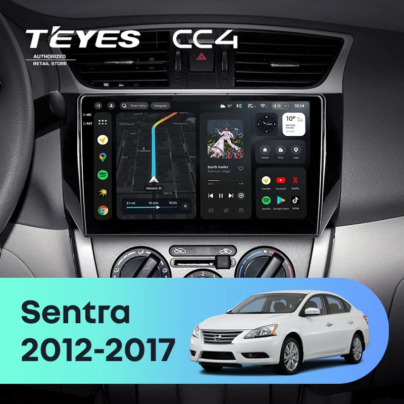 Штатная магнитола Teyes CC4 8/128 Nissan Sentra B17 (2012-2017)