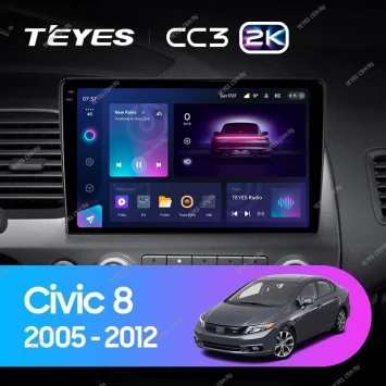 Штатная магнитола Teyes CC3 2K 6/128 Honda Civic 8 FK FN FD (2005-2012)