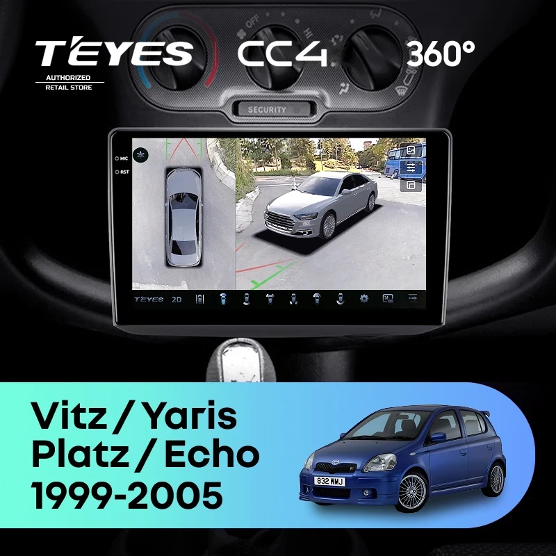 Штатная магнитола Teyes CC4 360 8/128 Toyota Platz (1999-2005) F1