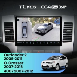 Штатная магнитола Teyes CC4 Pro 360 12/256 Peugeot 4007 (2007-2012) F1 Тип-A (11")