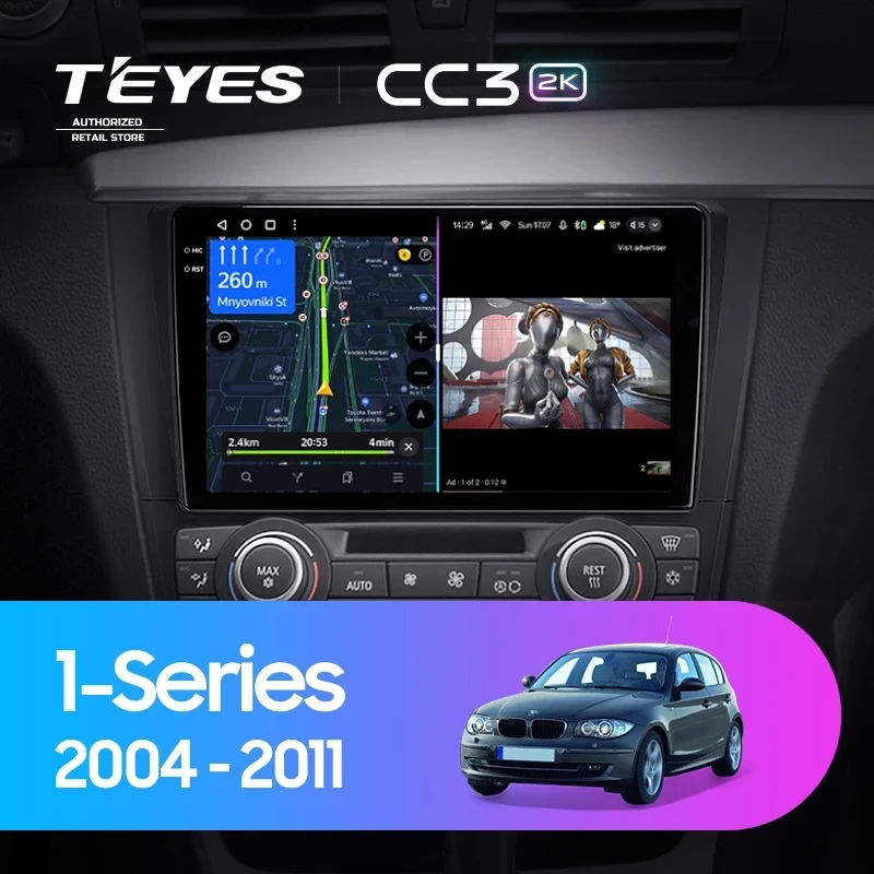 Штатная магнитола Teyes CC3 2K 4/32 BMW 1 серия E88 E82 E81 E87 (2004-2011) F1