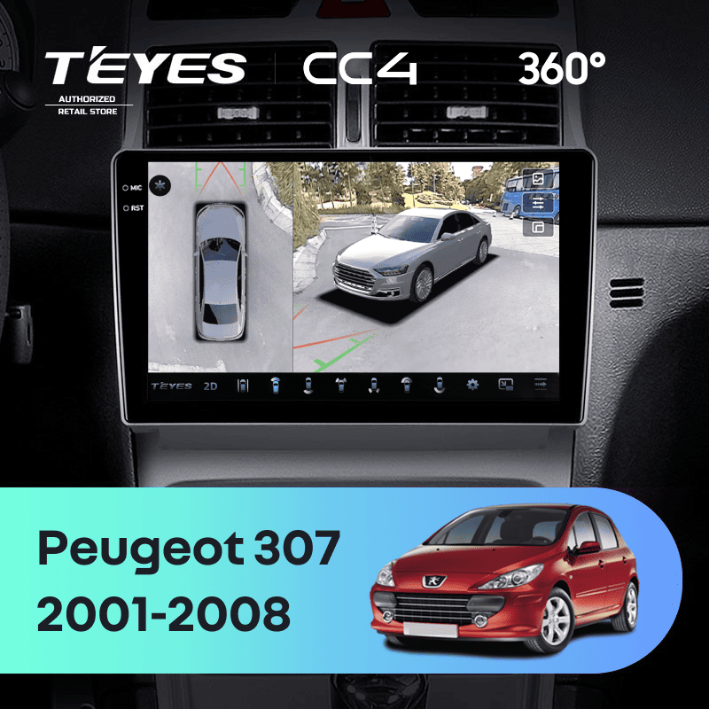 Штатная магнитола Teyes CC4 360 8/128 Peugeot 307 1 (2001-2008)