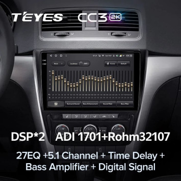 Штатная магнитола Teyes CC3 2K 4/64 Skoda Yeti 5L (2009-2014) (10 inch Universal)