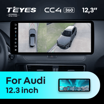 Штатная магнитола Teyes CC4 12.3" 360 8/128 Audi Q5 8R (2008-2017) Тип-B