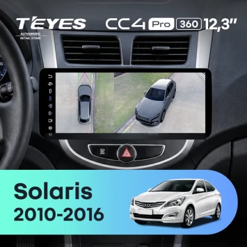Штатная магнитола Teyes CC4 Pro 12.3" 360 8/128 Hyundai Solaris 1 (2010-2016) F3