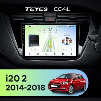 Штатная магнитола Teyes CC4L 6/64 с DTS Hyundai i20 2 GB (2014-2018) Правый руль