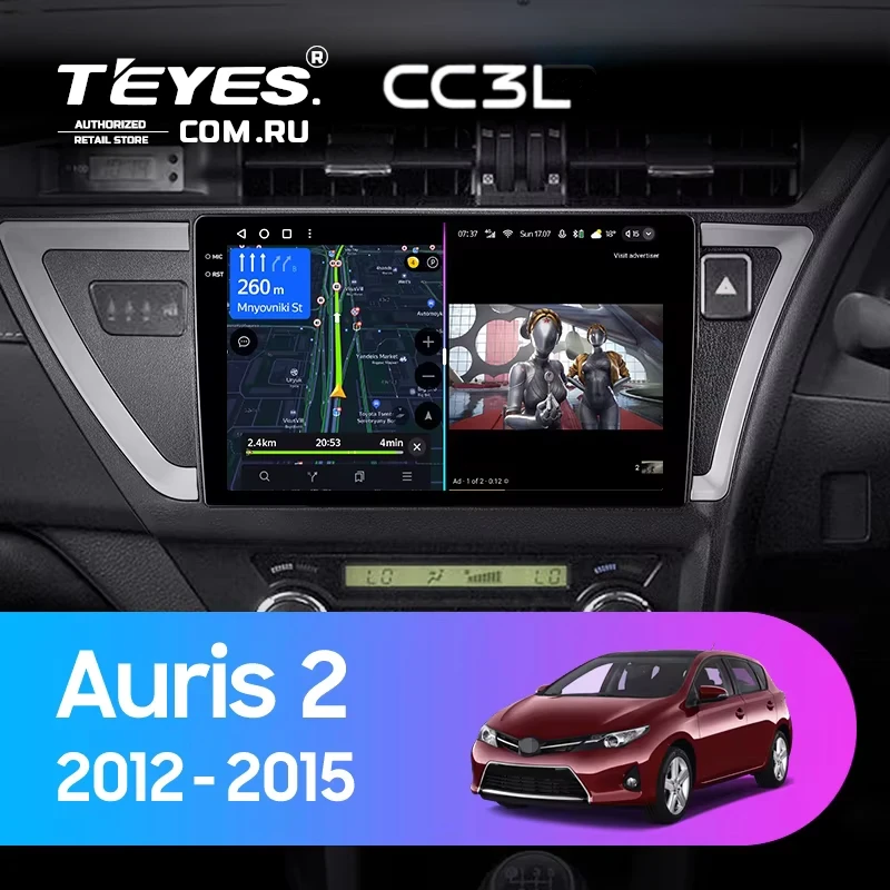 Штатная магнитола Teyes CC3L 4/32 Toyota Auris 2 E180 (2012-2015) Правый руль