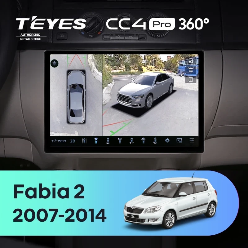 Штатная магнитола Teyes CC4 Pro 360 8/128 Skoda Fabia 2 (2007-2014) (11")