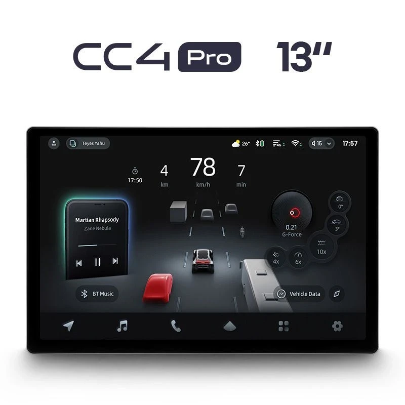 Штатная магнитола Teyes CC4 Pro 8/128 Toyota Hilux Pick Up (2015-2020) (13")