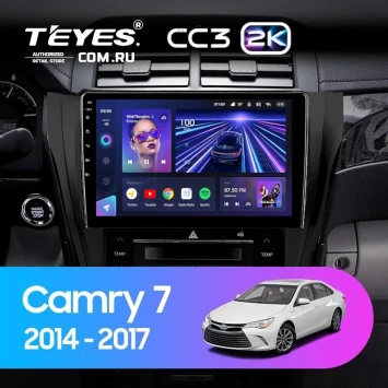 Штатная магнитола Teyes CC3 2K 4/64 Toyota Camry 7 XV 50 55 (2014-2017) (черная) F2