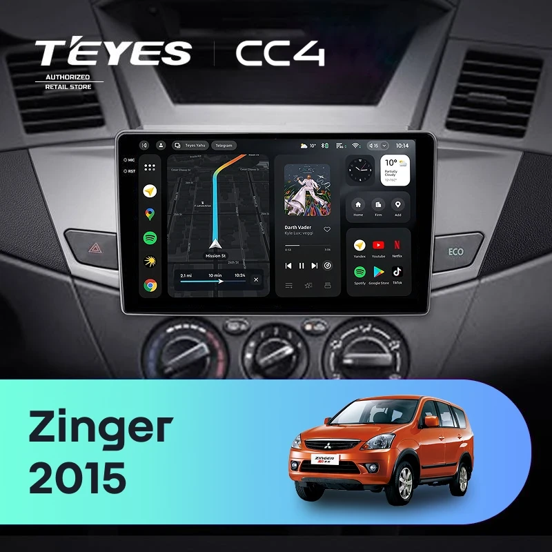 Штатная магнитола Teyes CC4 8/128 Mitsubishi Zinger 2015+