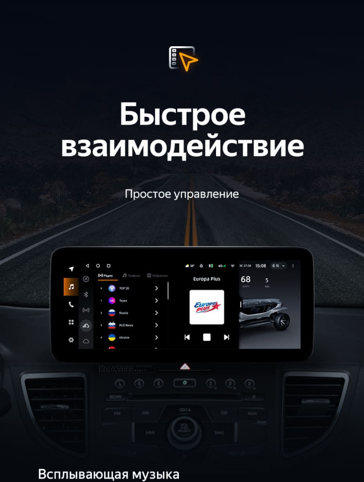 Штатная магнитола Teyes LUX ONE 4/64 Honda CR-V 4 RM RE (2011-2018) Тип-A