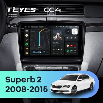 Штатная магнитола Teyes CC4 6/64 Skoda Superb 2 B6 (2008-2015) (10 inch Universal)