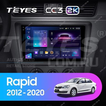 Штатная магнитола Teyes CC3 2K 360 6/128 Skoda Rapid NH3 NH1 (2012-2020) (10 inch Universal)