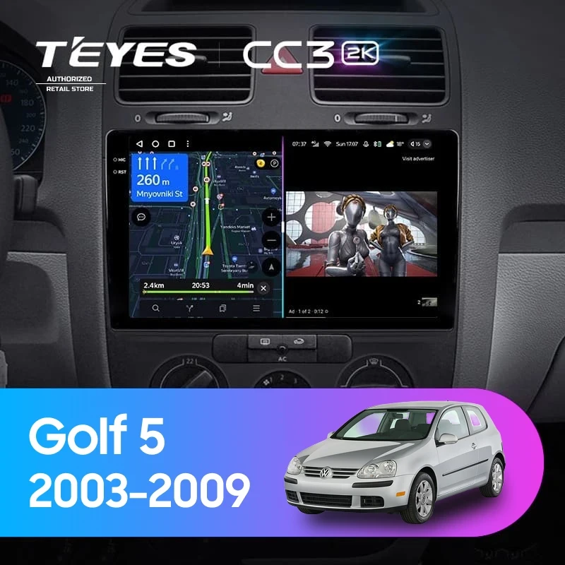 Штатная магнитола Teyes CC3 2K 4/64 Volkswagen Golf 5 (2003-2009) F1
