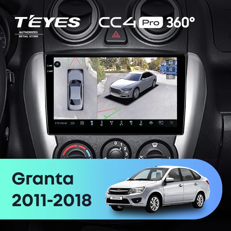 Штатная магнитола Teyes CC4 Pro 360 8/128 Lada Granta Sport (2011-2018) Тип-B