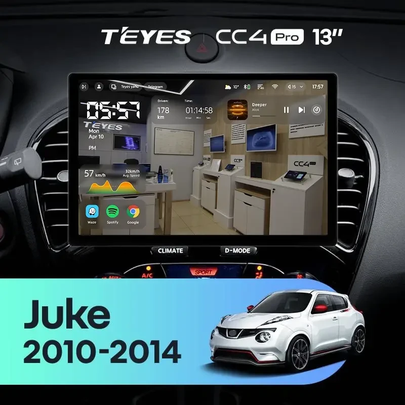 Штатная магнитола Teyes CC4 Pro 8/128 Nissan Juke (2010-2014) (13") Тип-B
