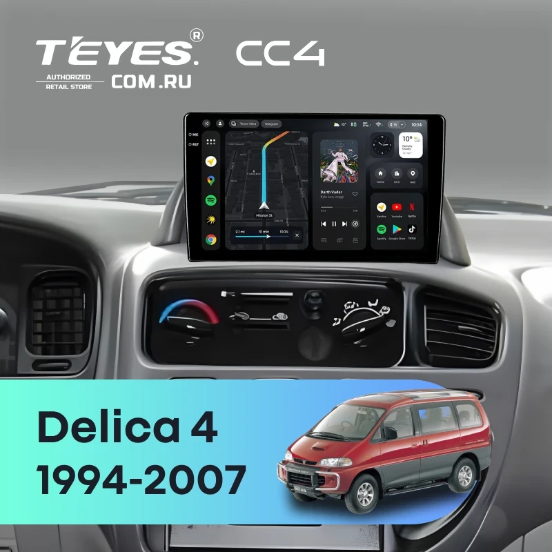 Штатная магнитола Teyes CC4 8/128 Mitsubishi Delica 4 (1994-2007) Правый руль