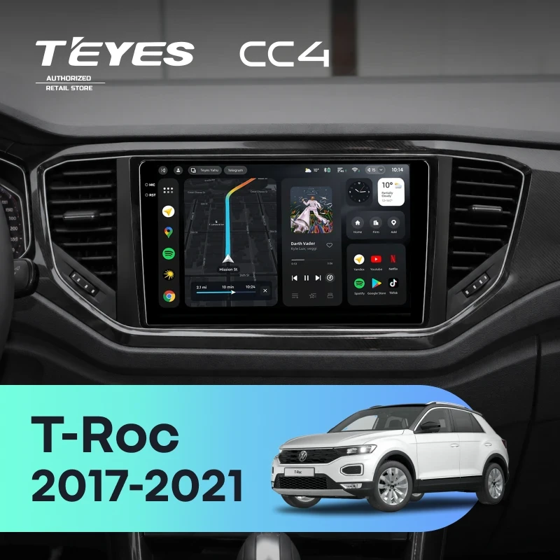 Штатная магнитола Teyes CC4 6/64 Volkswagen T-Roc (2017-2021)