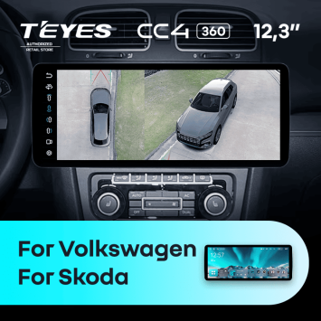 Штатная магнитола Teyes CC4 12.3" 360 8/128 Volkswagen Scirocco (2008-2015)