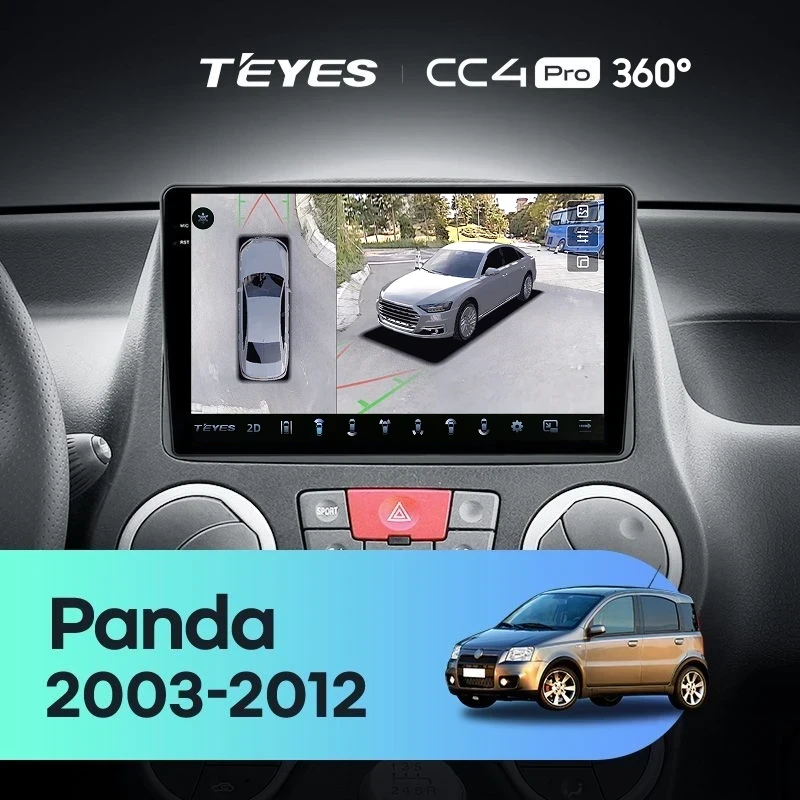 Штатная магнитола Teyes CC4 Pro 360 12/256 Fiat Panda 2 (2003-2012)