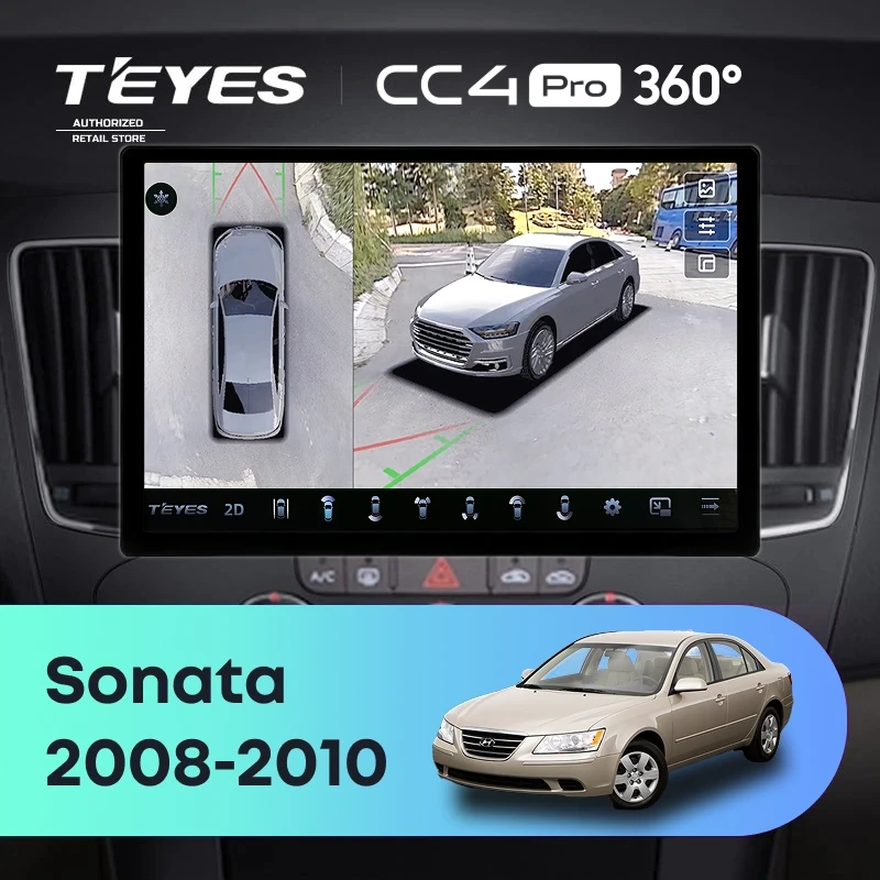 Штатная магнитола Teyes CC4 Pro 360 8/128 Hyundai Sonata NF (2008-2010) F2 (13")