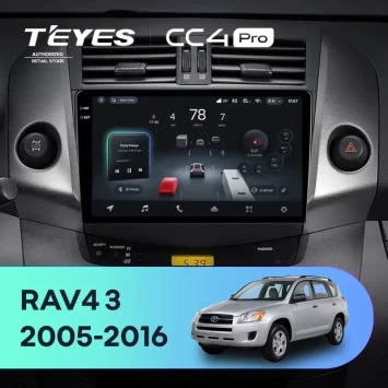 Штатная магнитола Teyes CC4 Pro 12/256 Toyota RAV4 3 XA30 (2005-2016) F1 9"