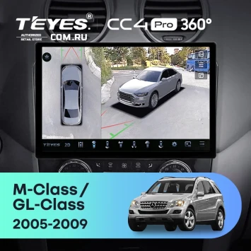 Штатная магнитола Teyes CC4 Pro 360 12/256 Mercedes-Benz ML-Class (2005-2009) F3 (13") (Матовая)