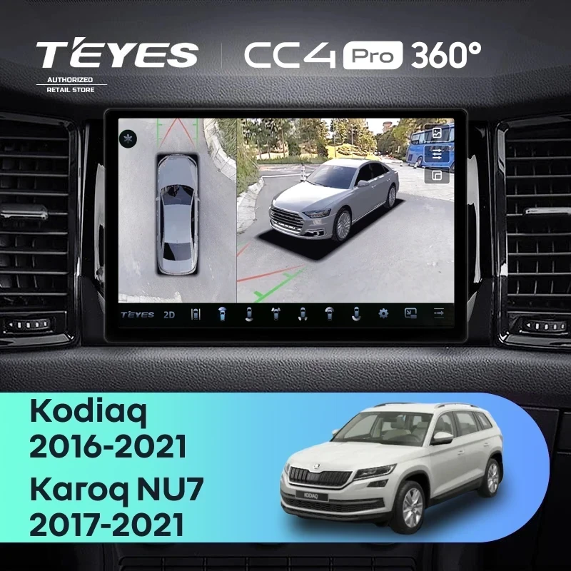 Штатная магнитола Teyes CC4 Pro 360 8/128 Skoda Karoq (2017-2021) Тип-A (11")