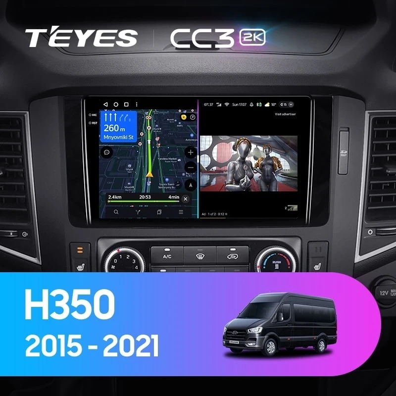 Штатная магнитола Teyes CC3 2K 6/128 Hyundai H350 (2015-2021)