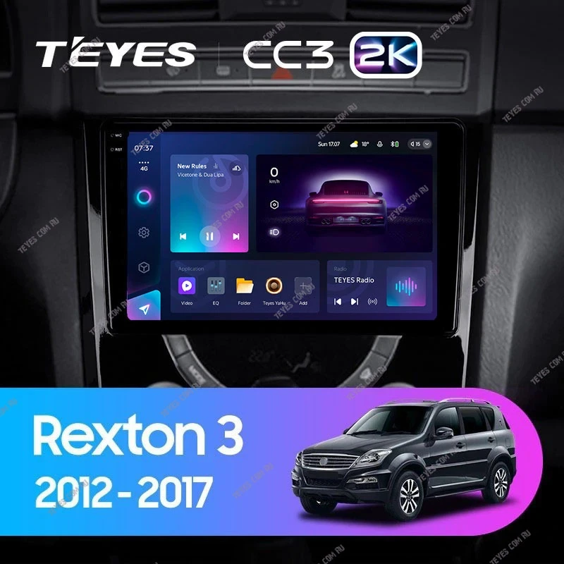 Штатная магнитола Teyes CC3 2K 4/64 SsangYong Rexton Y290 3 (2012-2017)