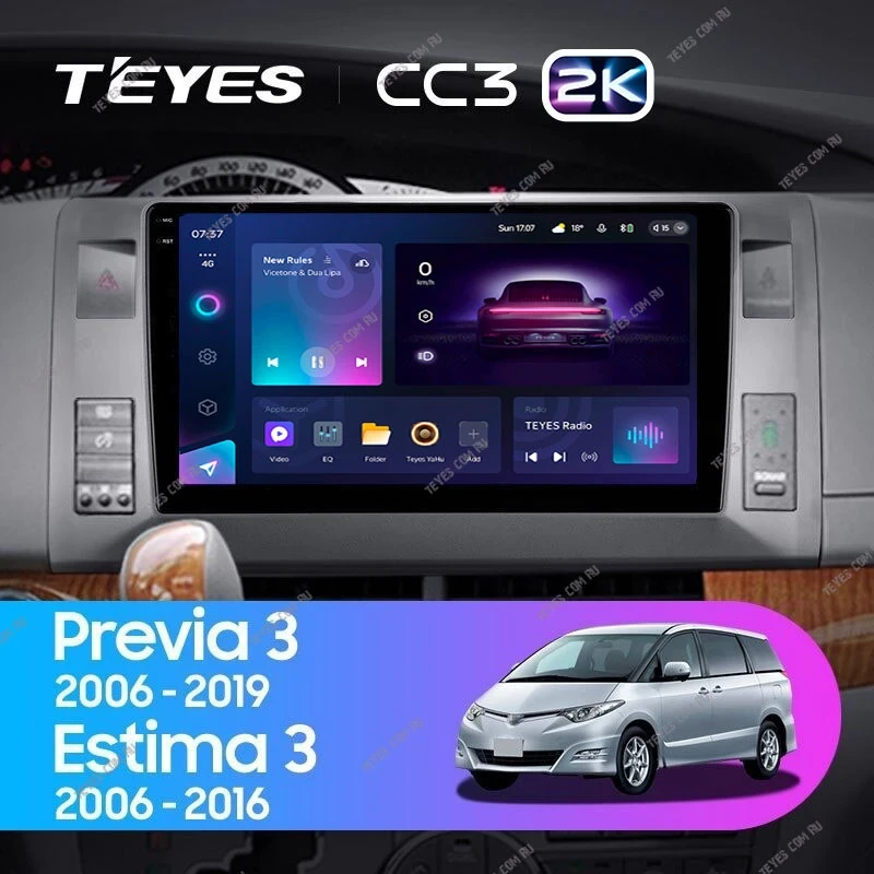 Штатная магнитола Teyes CC3 2K 4/64 Toyota Previa, Estima AHR20 XR50 (2006-2019)