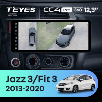 Штатная магнитола Teyes CC4 Pro 12.3" 360 12/256 Honda Jazz 3 (2015-2020)