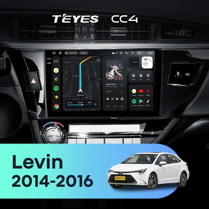 Штатная магнитола Teyes CC4 6/64 Toyota Levin 1 E180 (2014-2016) Тип-A