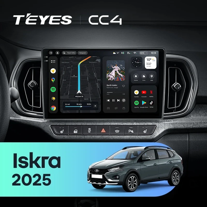 Штатная магнитола Teyes CC4 8/128 LADA Iskra SW Cross (2025-2026) Тип-A