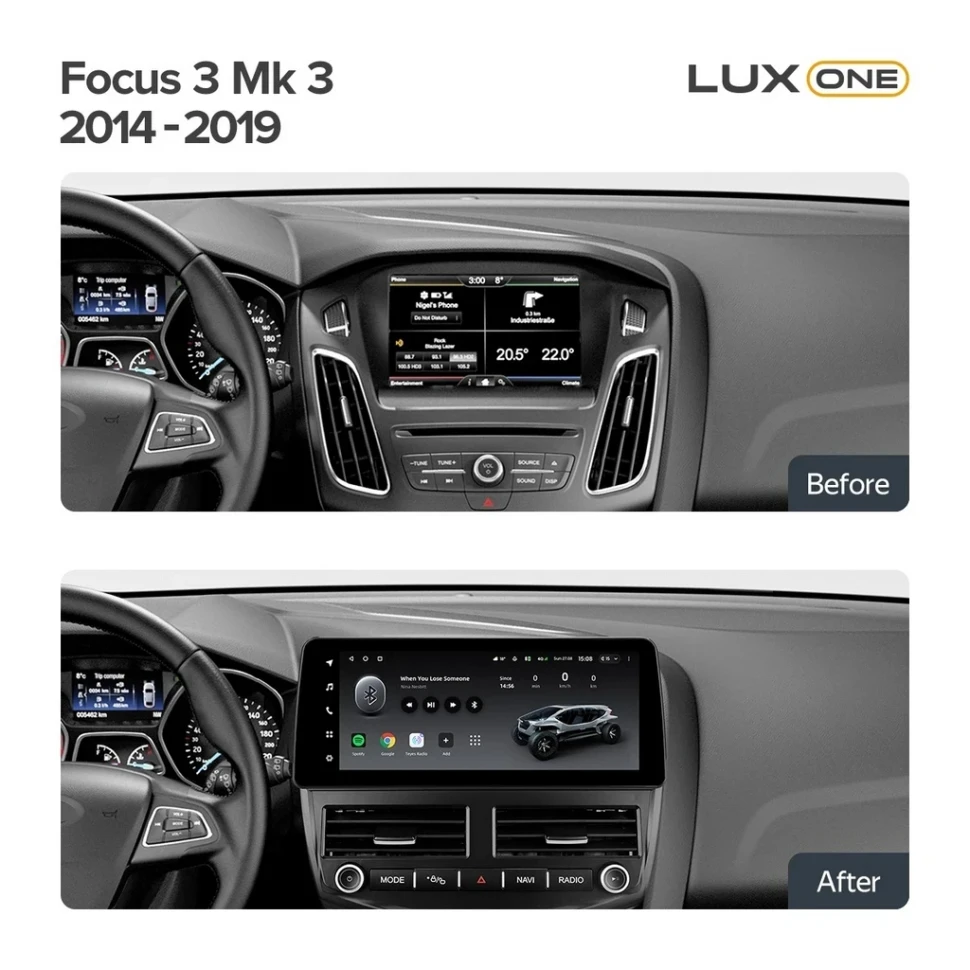 Переходная рамка Ford Focus 3 Mk 3 (2011-2019) (12,3")