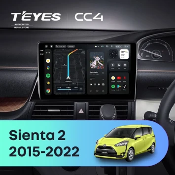 Штатная магнитола Teyes CC4 8/128 Toyota Sienta 2 XP170 (2015-2022) Правый руль