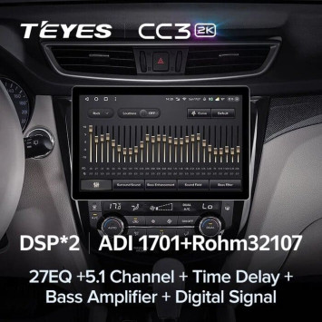 Штатная магнитола Teyes CC3 2K 4/64 Nissan Qashqai 2 (2013-2021) F2 Тип-C (13")