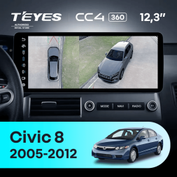 Штатная магнитола Teyes CC4 12.3" 360 6/64 Honda Civic 8 FK FN FD (2005-2012)