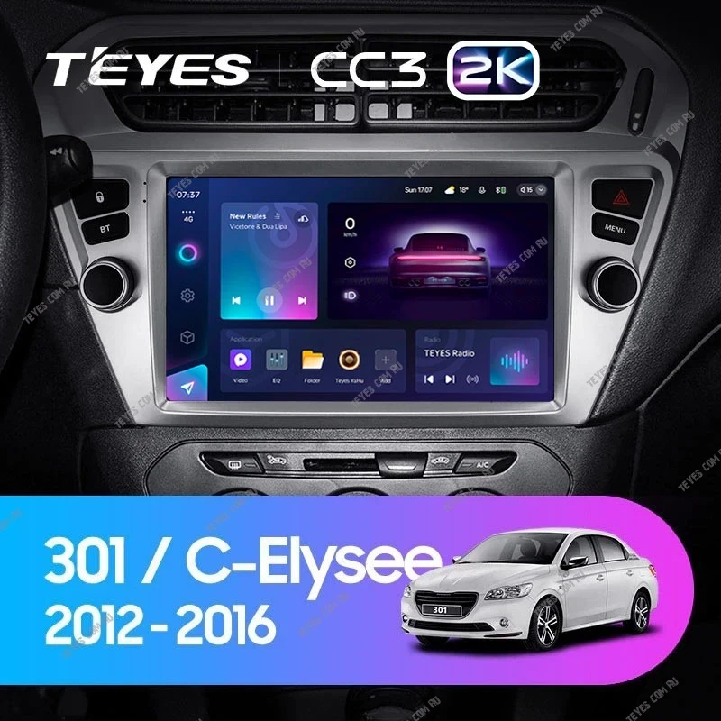 Штатная магнитола Teyes CC3 2K 4/32 Peugeot 301 (2012-2016) F1