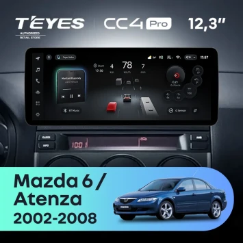 Штатная магнитола Teyes CC4 Pro 12.3" 8/128 Mazda Atenza (2002-2008) Правый руль