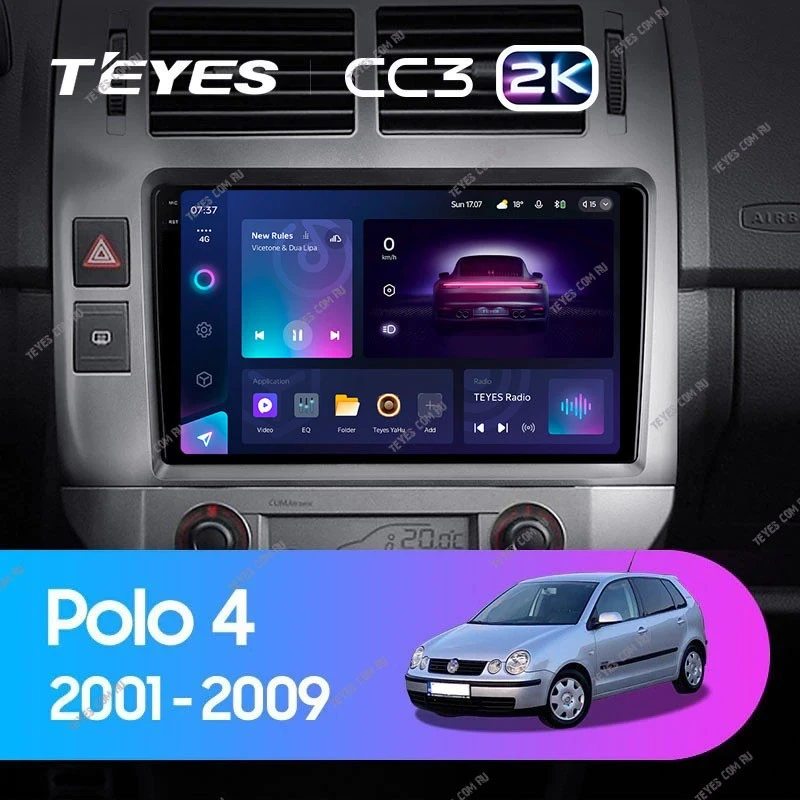 Штатная магнитола Teyes CC3 2K 360 6/128 Volkswagen Polo Mk4 (2001-2009) F2