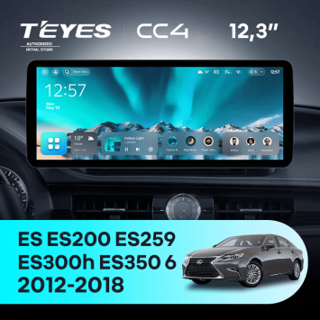 Штатная магнитола Teyes CC4 12.3" 8/128 Lexus ES ES200 ES250 ES300h ES350 XV60 VI 6 (2012-2018) Тип-C