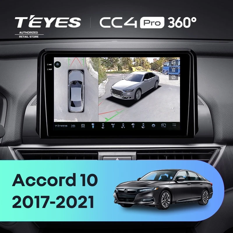 Штатная магнитола Teyes CC4 Pro 360 12/256 Honda Accord 10 CV (2017-2021) Тип-B