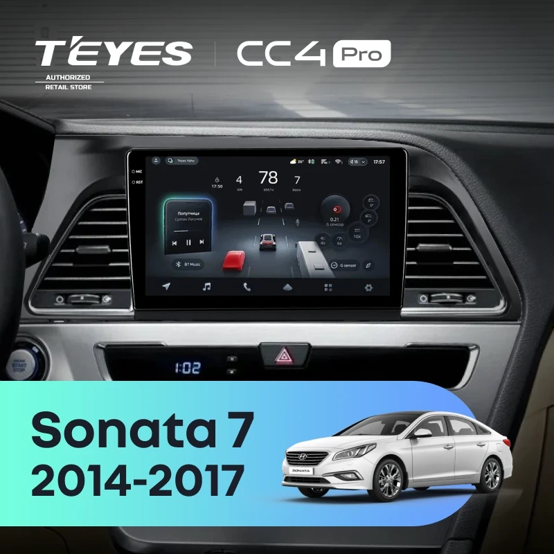 Штатная магнитола Teyes CC4 Pro 8/128 Hyundai Sonata 7 LF (2014-2017)