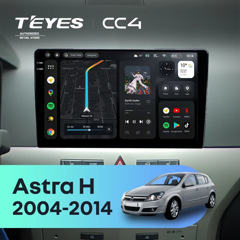 Штатная магнитола Teyes CC4 8/128 Opel Astra H (2004-2014) F1